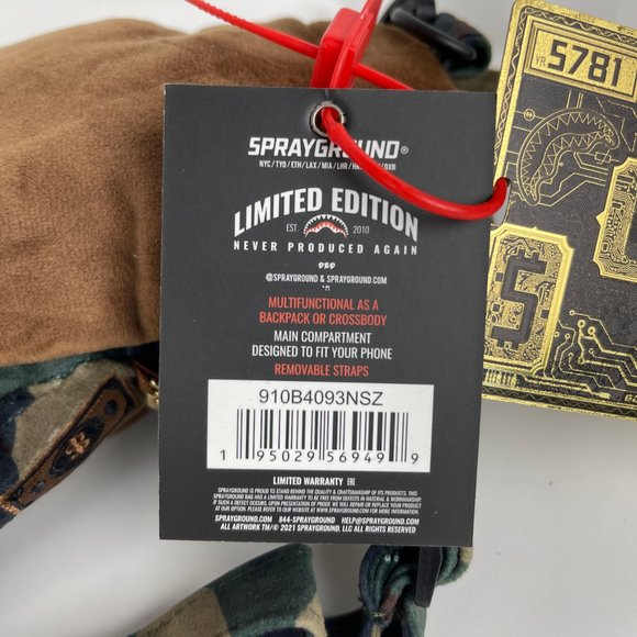 New Sprayground Bearcub Mini Camo Check Money Bear Backpack - Picture 8 of 10